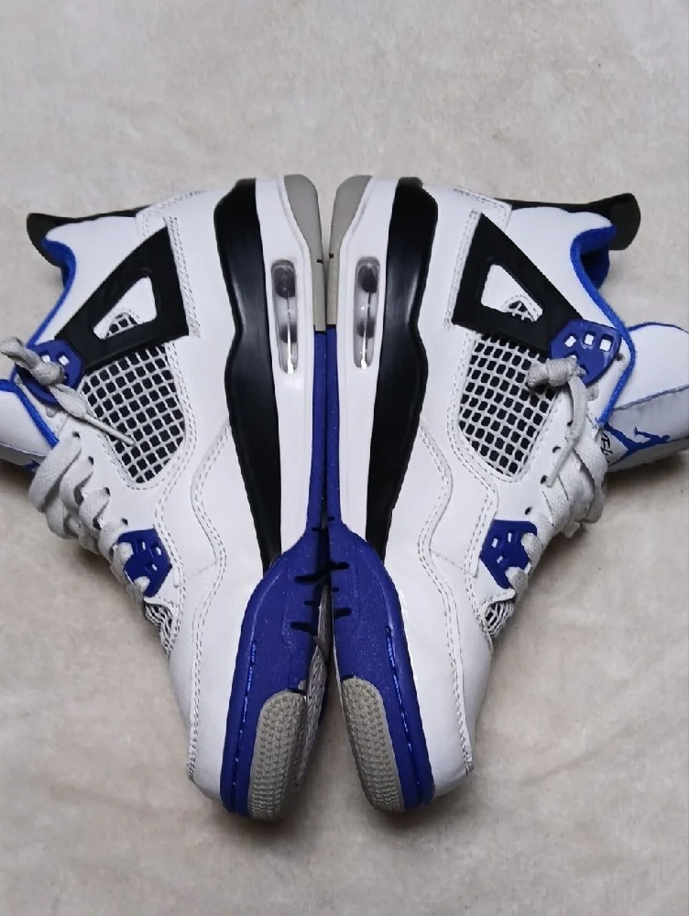 Nike Air Jordan 4 Retro 'Motorsports' White and Blue Women's  Sneakers Size 7